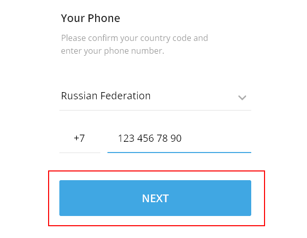 Введите номер и нажмите кнопку Next
